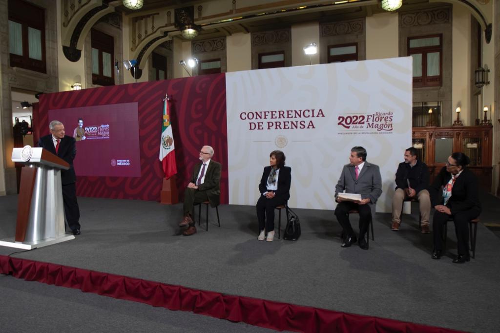 La conferencia "mañanera" en Palacio Nacional.