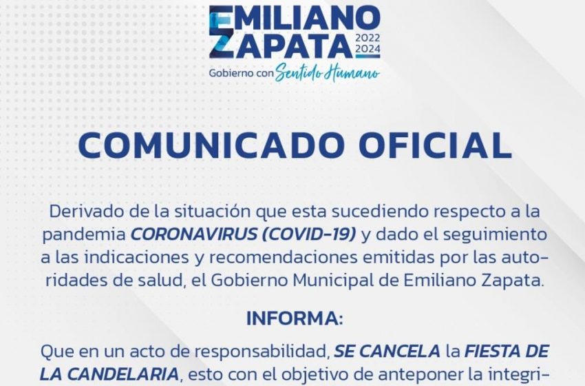  Cancelan Fiesta de la Candelaria en Zapata