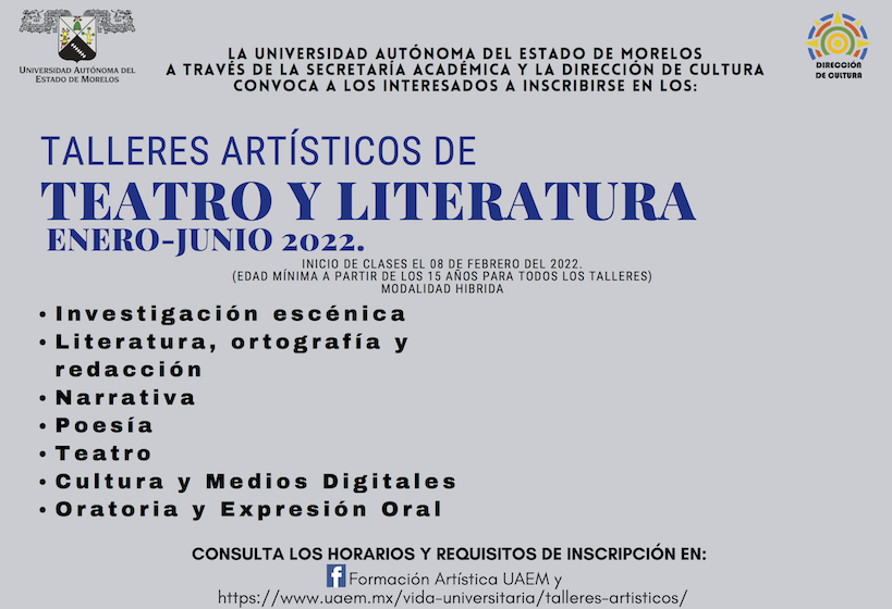  Abre UAEM convocatoria para talleres artísticos y culturales